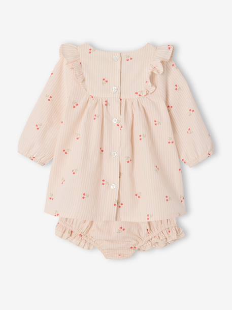 Set van 2 stuks jurk en bloomer met kersen ecru - vertbaudet enfant 