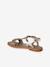 Leren meisjessandalen bruin+bruin, bedrukt+Light gold - vertbaudet enfant 