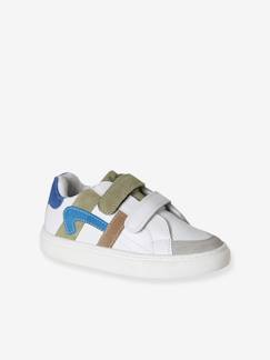 -Baskets enfant garçon cuir à scratchs