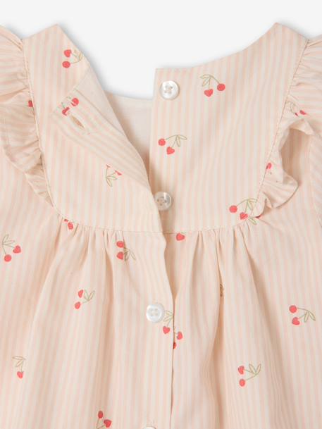 Ensemble 2 pièces robe et bloomer cerises écru - vertbaudet enfant 