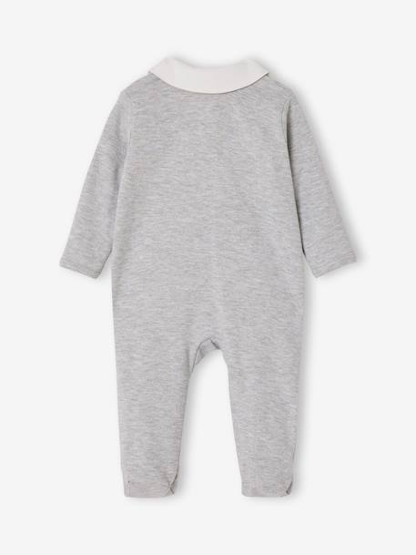 Pyjama dors-bien bébé coton biologique gris chiné - vertbaudet enfant 