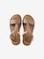 Leren meisjessandalen bruin+bruin, bedrukt+Light gold - vertbaudet enfant 
