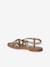 Sandalen meisjes leer met klittenband goud - vertbaudet enfant 