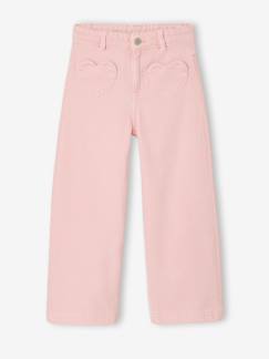 -Wijde broek voor meisjes met hartvormige zakken