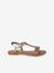 Sandales cuir fille Light gold+marron+marron imprimé - vertbaudet enfant 