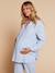 Pyjama grossesse 2 pièces en gaze de coton écru+rayé bleu - vertbaudet enfant 