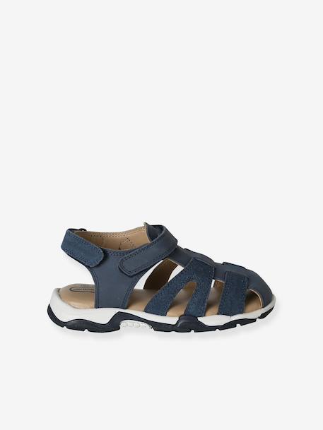 Sandales garçon cuir scratch lot bleu - vertbaudet enfant 