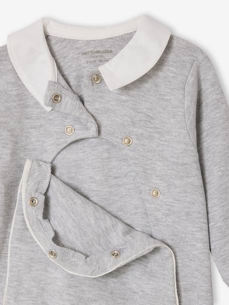 Pyjama dors-bien bébé coton biologique gris chiné - vertbaudet enfant 