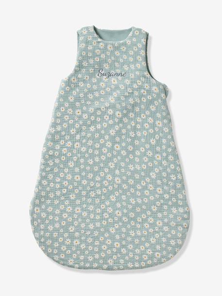 Gigoteuse été personnalisable MARGUERITE en gaze de coton bleu imprimé - vertbaudet enfant 