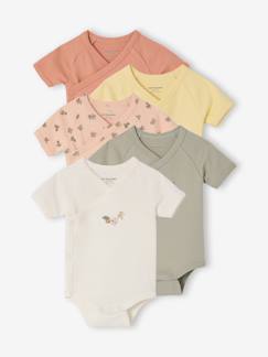 -Lot 5 bodies manches courtes fleuris