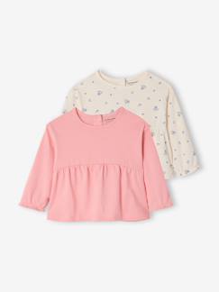 -Lot 2 T-shirts manches longues bébé 