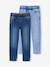 Set van 2 slim-fit jeans met elastische en verstelbare taille denimgrijs+double stone+stone - vertbaudet enfant 