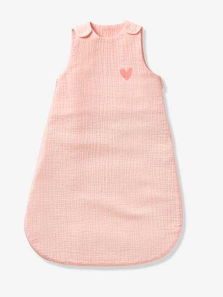 Gigoteuse été sans doublure en gaze de coton Bio*, personnalisable bleu grisé+corail - vertbaudet enfant 