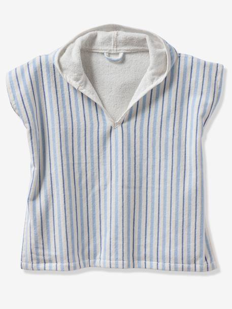 Badponcho baby Dieren, met gerecycled katoen blauw, gestreept+wit, bedrukt - vertbaudet enfant 