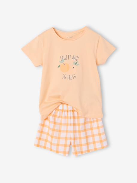 Lot de 2 pyjashorts fille en coton jaune pâle - vertbaudet enfant 