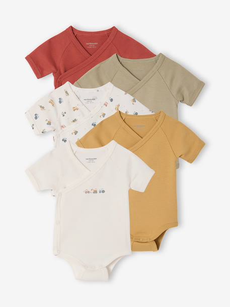 Bébé-Lot 5 bodies naissance tracteur coton bio