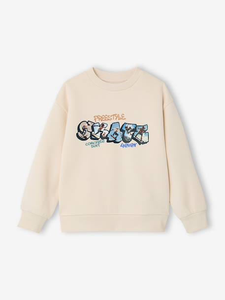 Sweat col rond surf bleu chambray+écru - vertbaudet enfant 