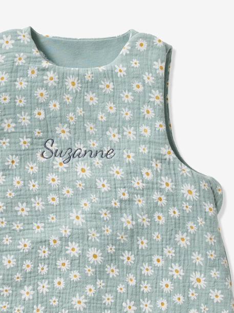 Gigoteuse été personnalisable MARGUERITE en gaze de coton bleu imprimé - vertbaudet enfant 