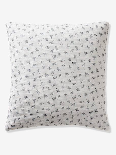 Parure housse de couette et taie d'oreiller en gaze de coton RETRO FLOWERS, avec coton recyclé rose imprimé - vertbaudet enfant 