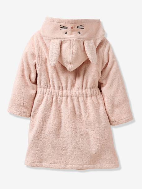 Badjas kind konijn gerecycled katoen personaliseerbaar roze (poederkleur) - vertbaudet enfant 