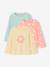 Lot de 3 t-shirts fille fantaisie manches longues anthracite+bleu grisé+corail+écru+indigo+mauve - vertbaudet enfant 
