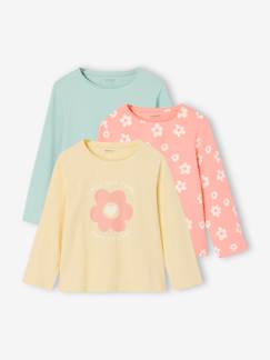 -Set van 3 BASICS meisjesshirts met lange mouwen