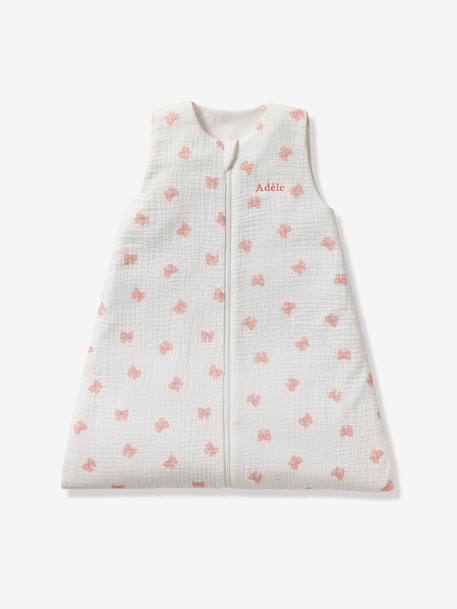 Gigoteuse été ouverture centrale personnalisable gaze de coton NOEUDS blanc imprimé - vertbaudet enfant 