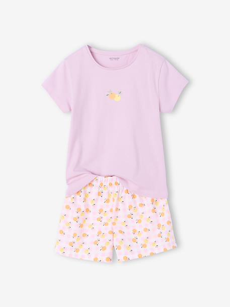 Set van 2 pyjamashorts voor meisjes van katoen lichtgeel - vertbaudet enfant 
