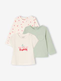-Lot de 3 t-shirts bébé fille manches longues