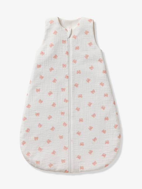 Gigoteuse été ouverture centrale personnalisable gaze de coton NOEUDS blanc imprimé - vertbaudet enfant 