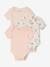 Lot 3 bodies bébé manches courtes rose pâle - vertbaudet enfant 