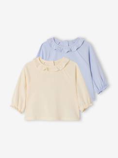 Baby-Set van 2 T-shirts met lange mouwen en kraag