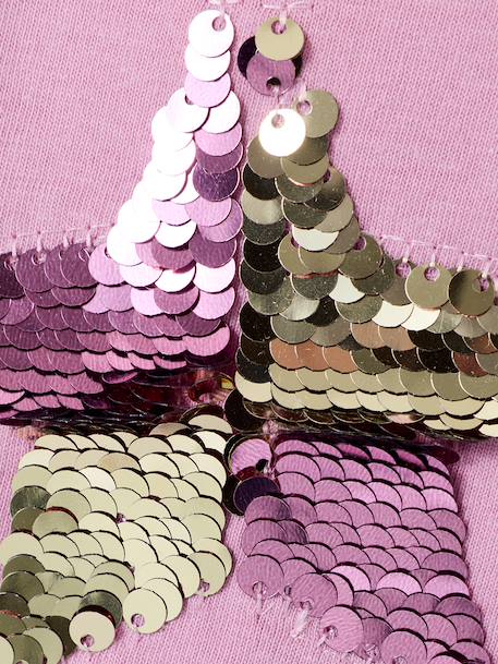 T-shirt fille motifs sequins écru+lilas+vert d'eau - vertbaudet enfant 