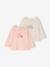 Lot 2 T-shirt manches longues collerette rose pâle - vertbaudet enfant 