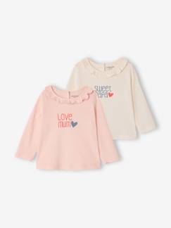 Baby-Set van 2 T-shirt met lange mouwen en kraag