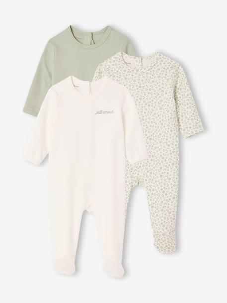 Bébé-Lot 3 pyjamas bébé en coton bio