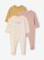 Set van 3 pyjama's baby van biologisch katoen beige+ecru+saliegroen - vertbaudet enfant 