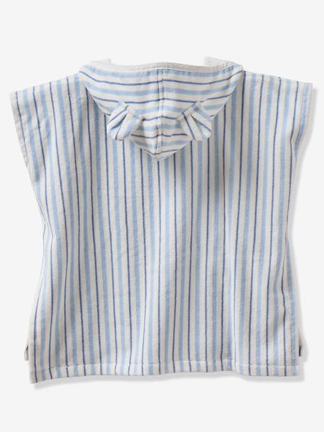 Badponcho baby Dieren, met gerecycled katoen blauw, gestreept+wit, bedrukt - vertbaudet enfant 