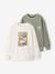 Lot 2 sweats manches longues graffiti vert sauge - vertbaudet enfant 
