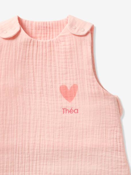 Gigoteuse été sans doublure en gaze de coton Bio*, personnalisable bleu grisé+corail - vertbaudet enfant 