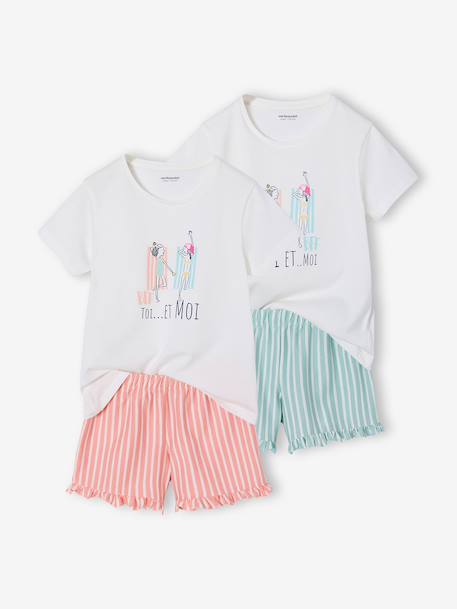 Fille-Pyjama, surpyjama-Lot de 2 pyjashort fille 