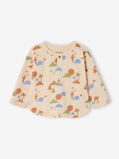Ensemble bébé garçon T-shirt pantalon beige imprimé - vertbaudet enfant 