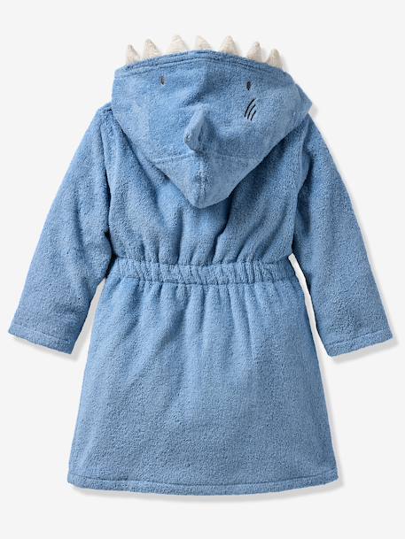 Peignoir enfant REQUIN personnalisable, avec coton recyclé bleu - vertbaudet enfant 