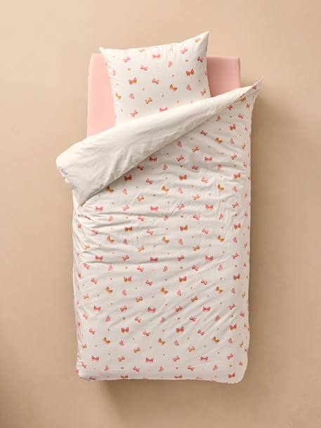 Parure housse de couette et taie d'oreiller ENVOLEE rose imprimé - vertbaudet enfant 