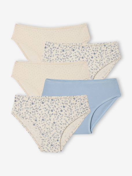 Lot de 5 culottes fille côtelées écru - vertbaudet enfant 
