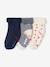 Lot de 3 paires de chaussettes bébé fille coeurs écru+noisette - vertbaudet enfant 