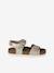 Sandales enfant cuir à doubles boucles or+rose pâle - vertbaudet enfant 