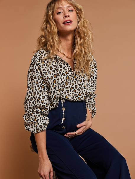Chemise grossesse à motif léopard écru - vertbaudet enfant 