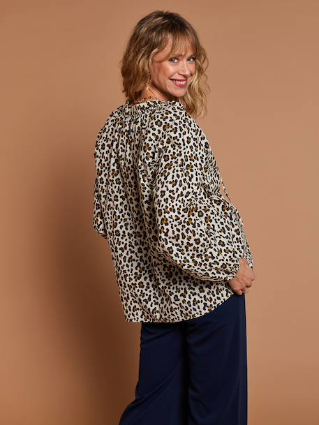 Chemise grossesse à motif léopard écru - vertbaudet enfant 
