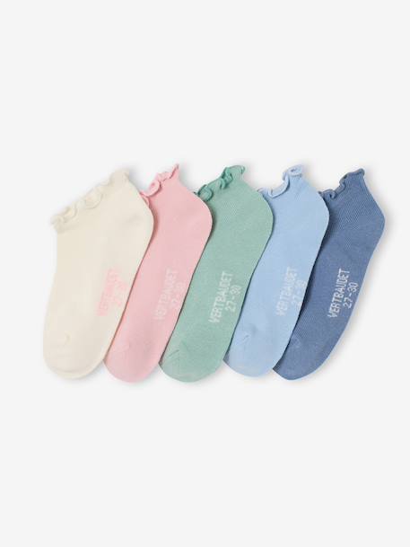 Lot 5 paires socquettes fille bleu ciel - vertbaudet enfant 
